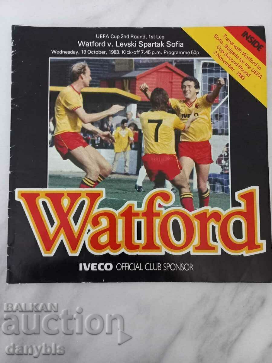Football program - Watford - Levski - Spartak 1983 Football program - Watford - Levski - Spartak 1983