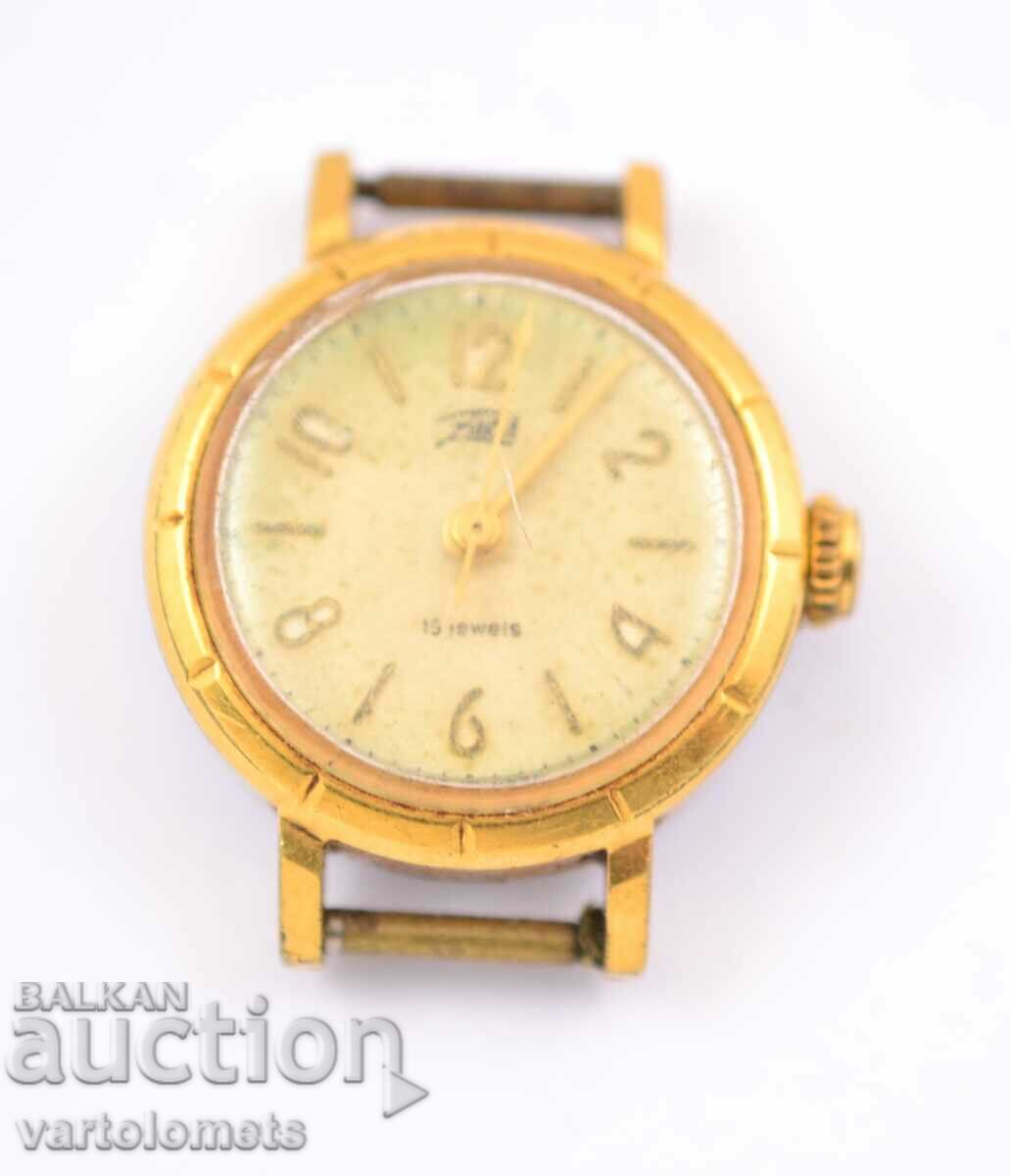 Women's watch ZARYA USSR with gold plating - works