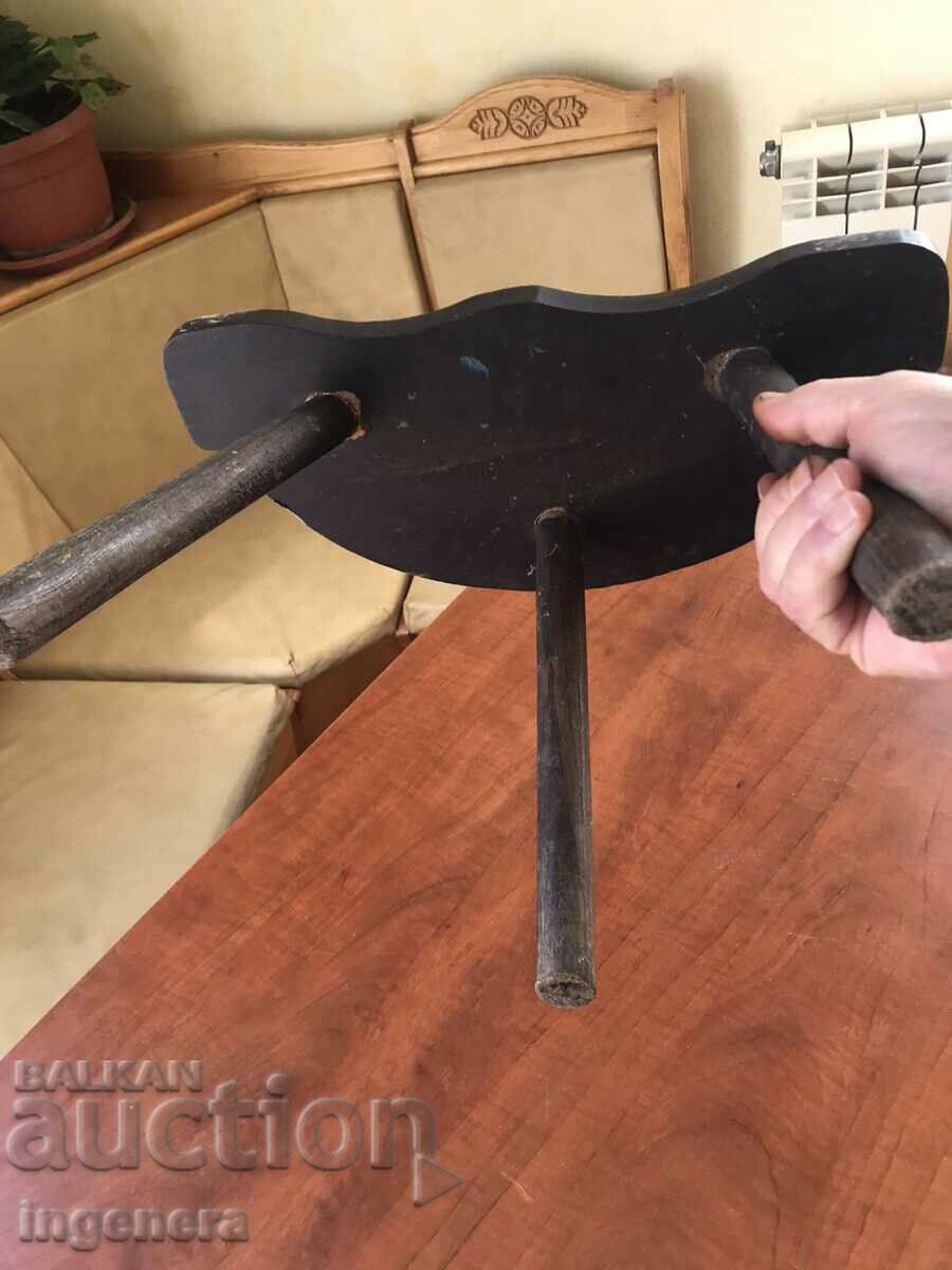 Delivery of CHAIR THREE LEGGED CHAIR SOLID WOOD ANTIQUE