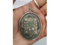 Victorian Silver and Gold Medallion Photo Pendant