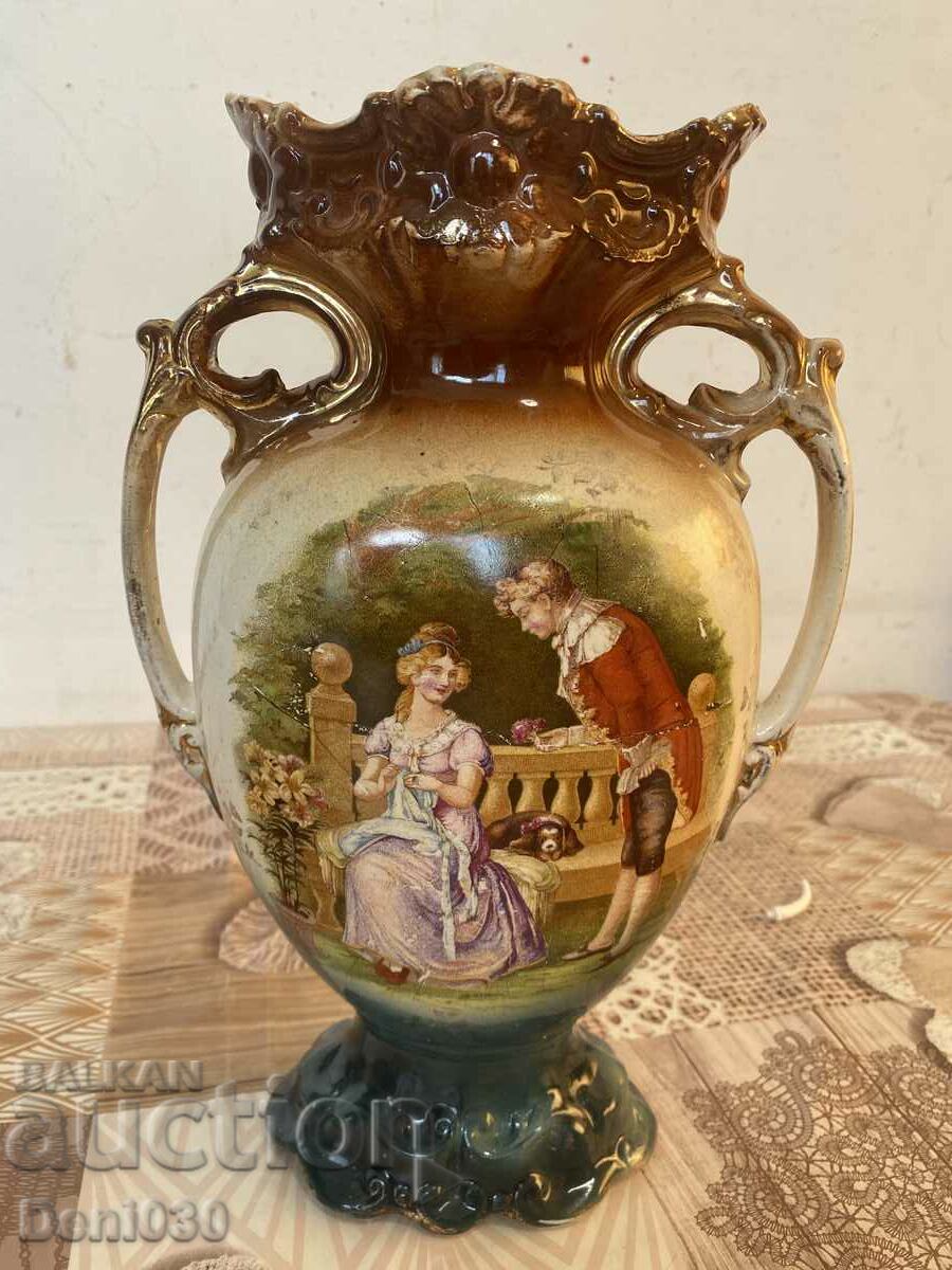 A unique old English marked porcelain vase