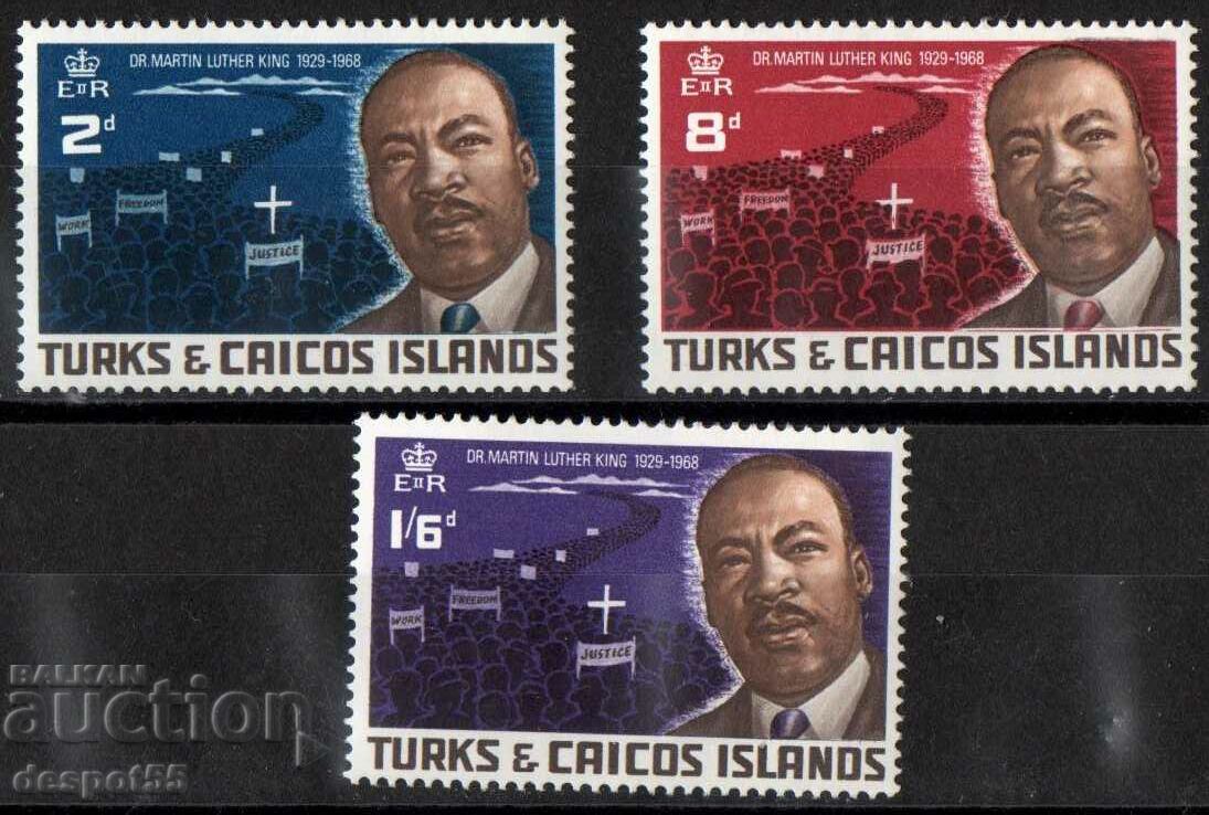 1968. Turks and Caicos. Amintirea lui Martin Luther King.