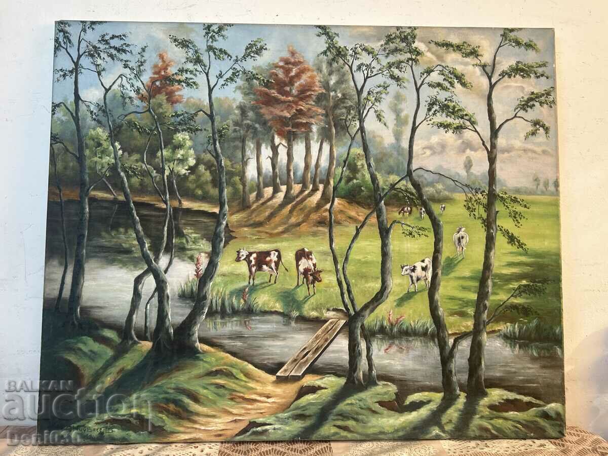 Very old original oil on canvas painting