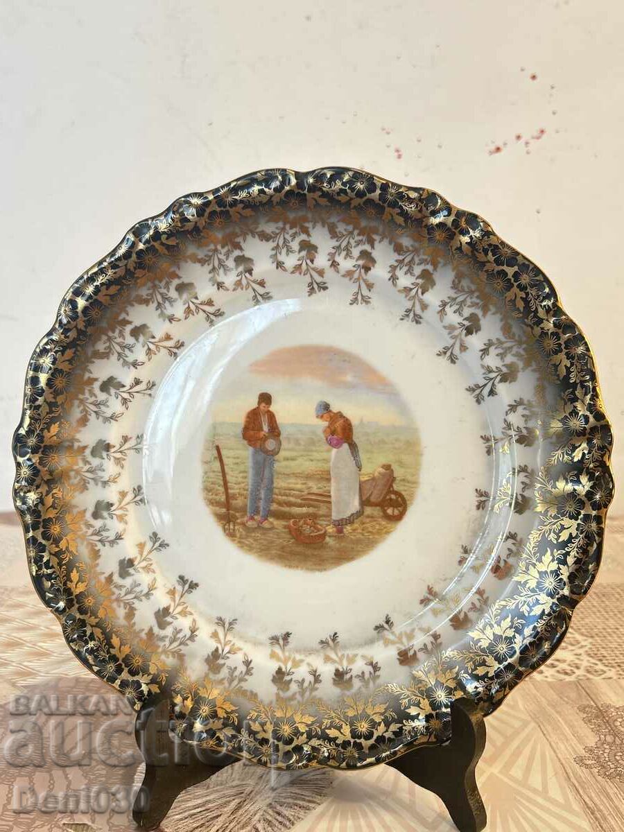 A beautiful porcelain plate with markings