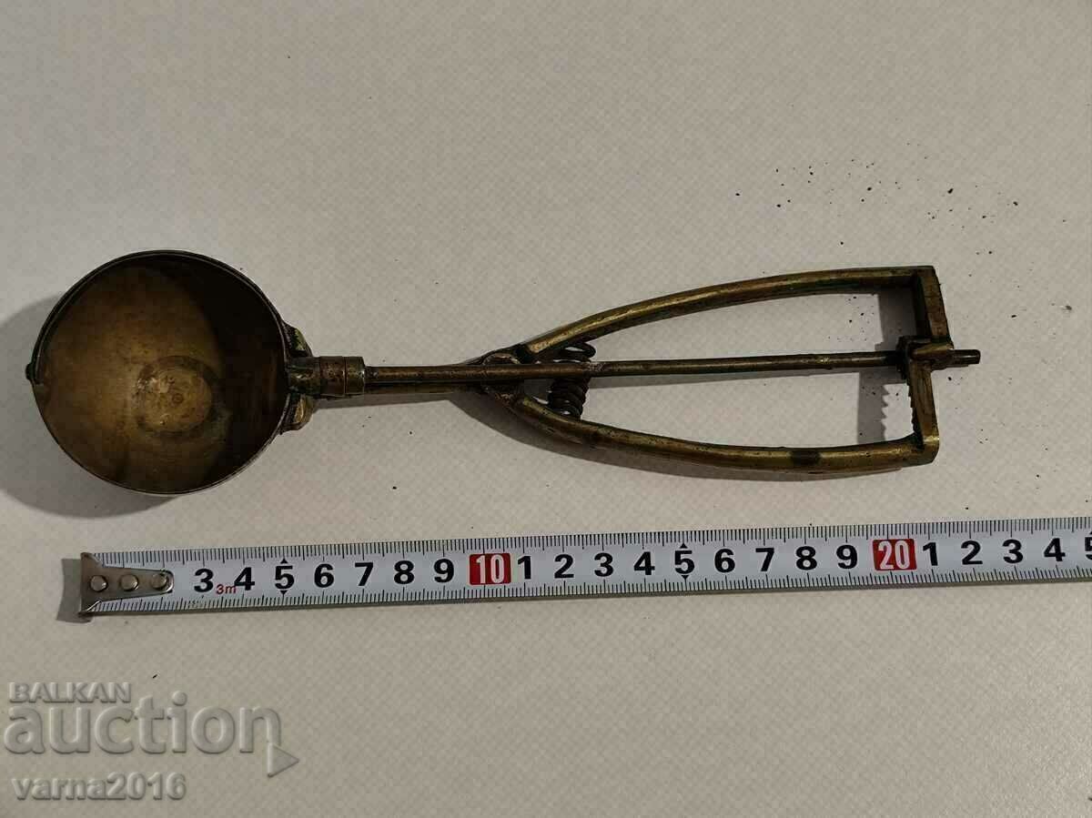 Auction Old Brass Ice Cream Scoop Auction Old Brass Ice Cream Scoop