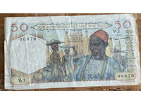 French West Africa 50 Francs 1955 Pick 40 Ref 00870 low numb