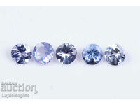 5pcs Tanzanite 0.48ct Round Cut #5