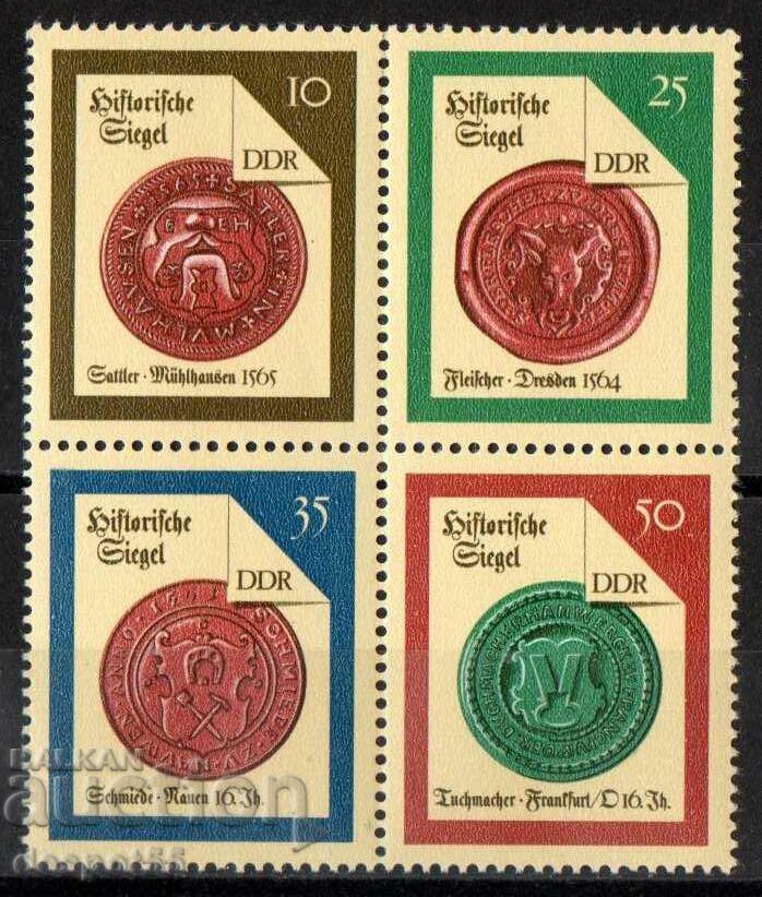 1988. GDR. Historical seals. Block.