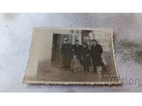 Photo Blagoevgrad Men, woman and girl on the sidewalk 1959