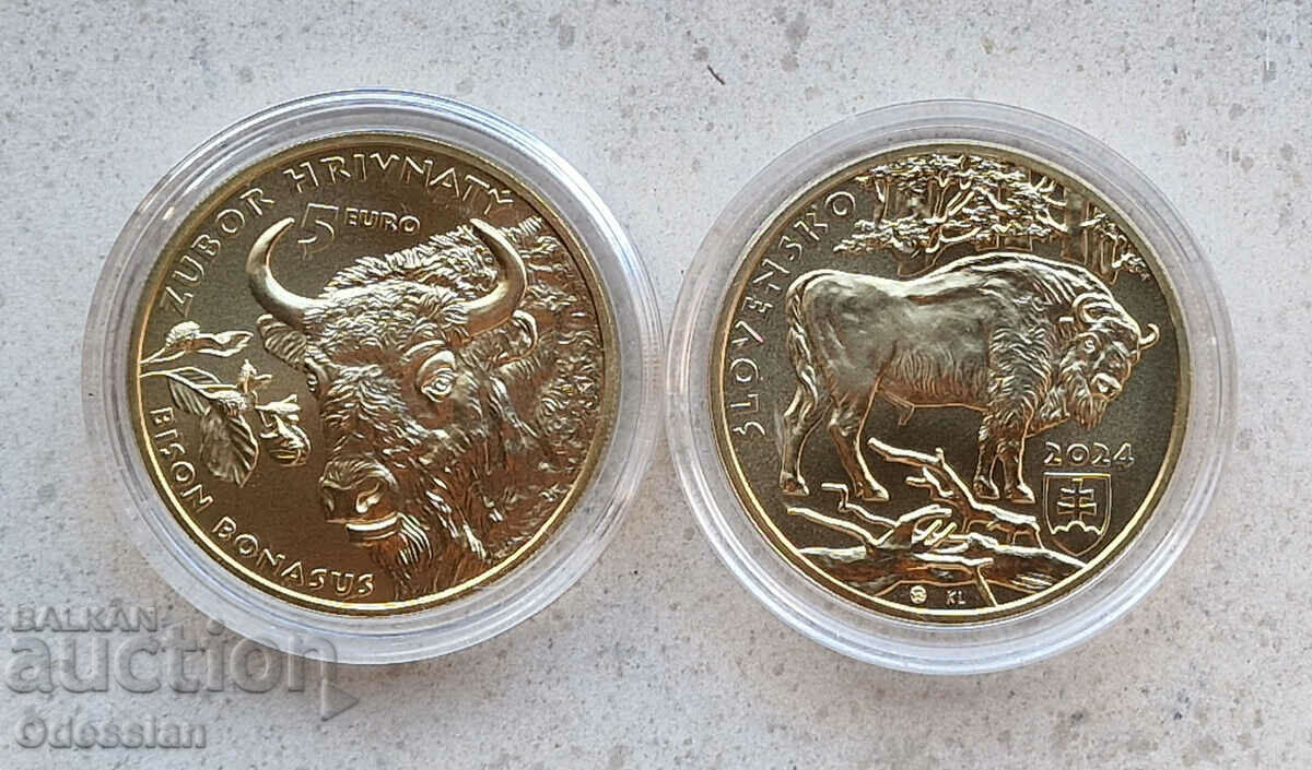 Slovakia • 5 Euro • European Bison • 2024 • UNC Slovakia • 5 Euro • European Bison • 2024 • UNC