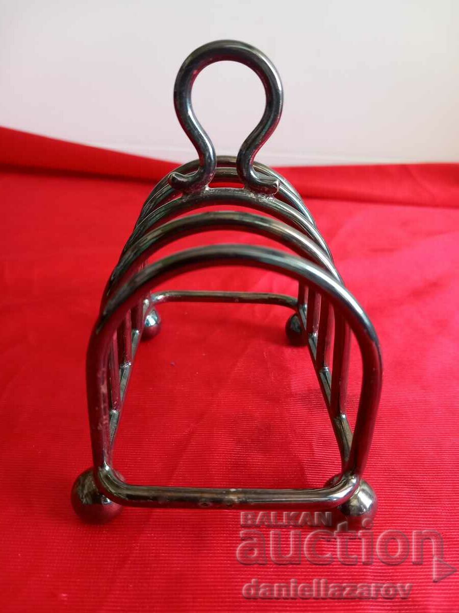 Auction  Antique English SILVER PLATED Toast Stand
