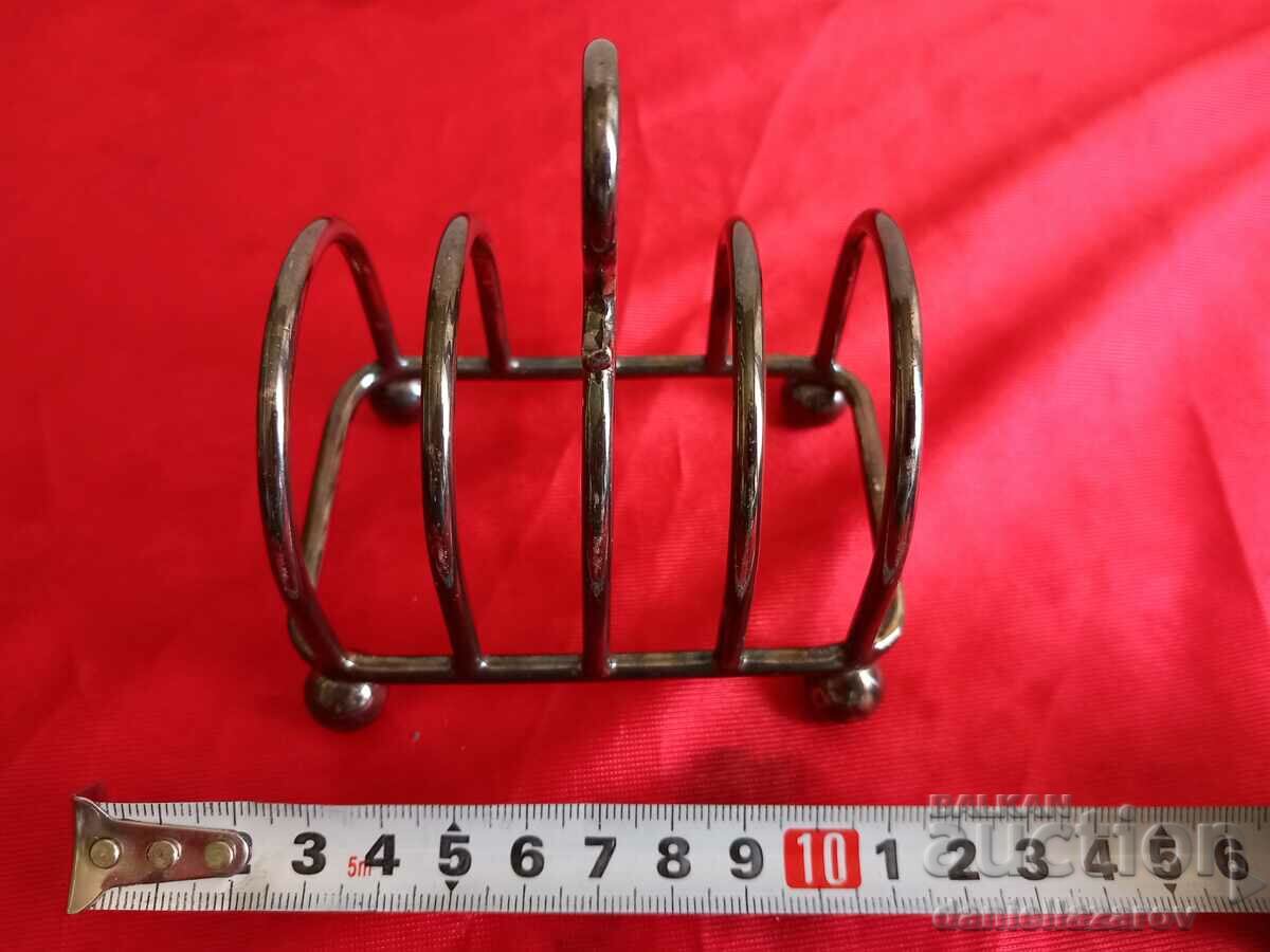 Antique English SILVER PLATED Toast Stand - 5