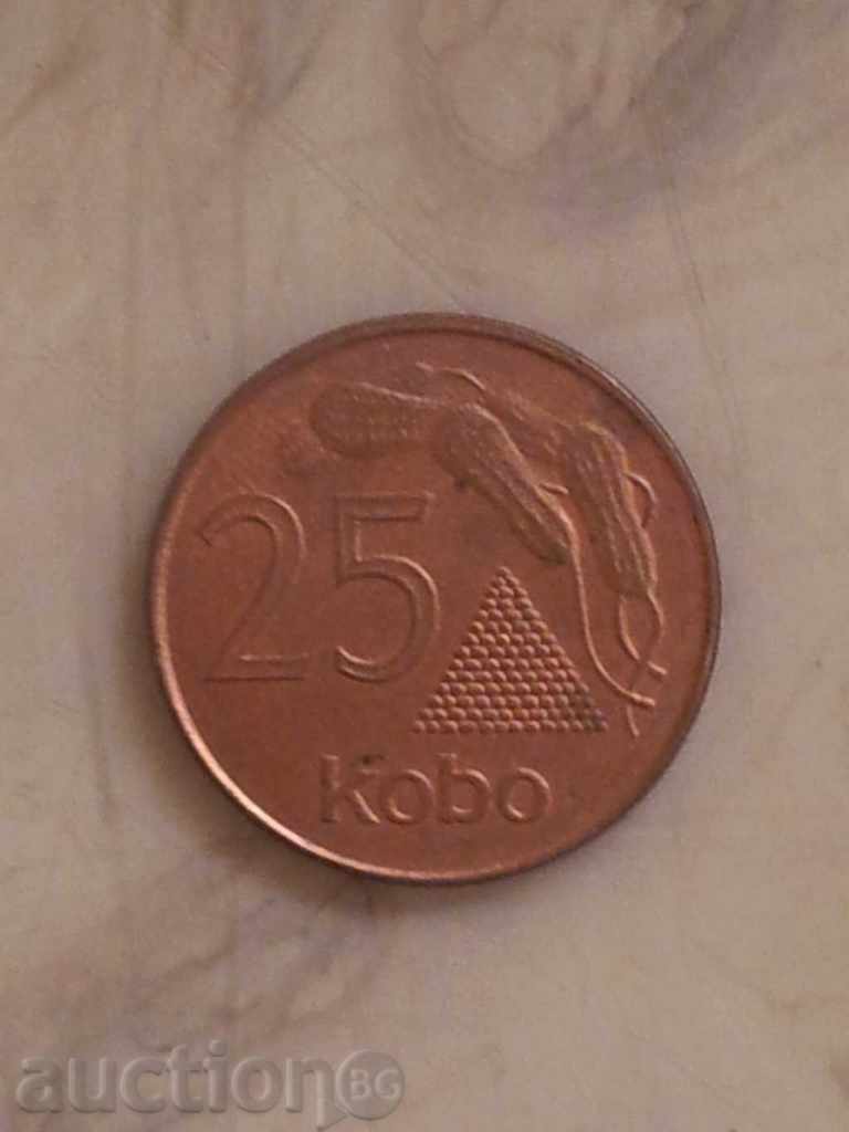 25 kobo-Nigeria, σπάνια, 1991