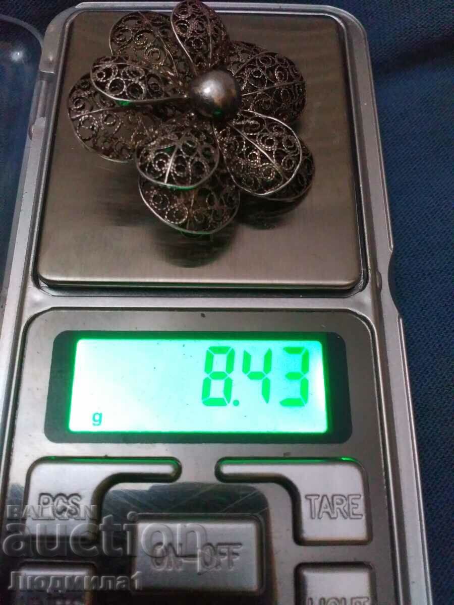 SILVER BROOCH.-FILIGRAN - 5 SILVER BROOCH.-FILIGRAN - 5