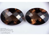 Ζευγάρι Smoky Quartz 15,76ct Oval Cut #2