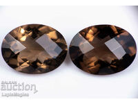 Ζευγάρι Smoky Quartz 15,96ct Oval Cut #3