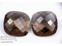 Pair of smoky quartz 14.78ct cushioon cut #5