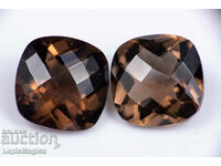 Pair of smoky quartz 19.61ct cushioon cut #6