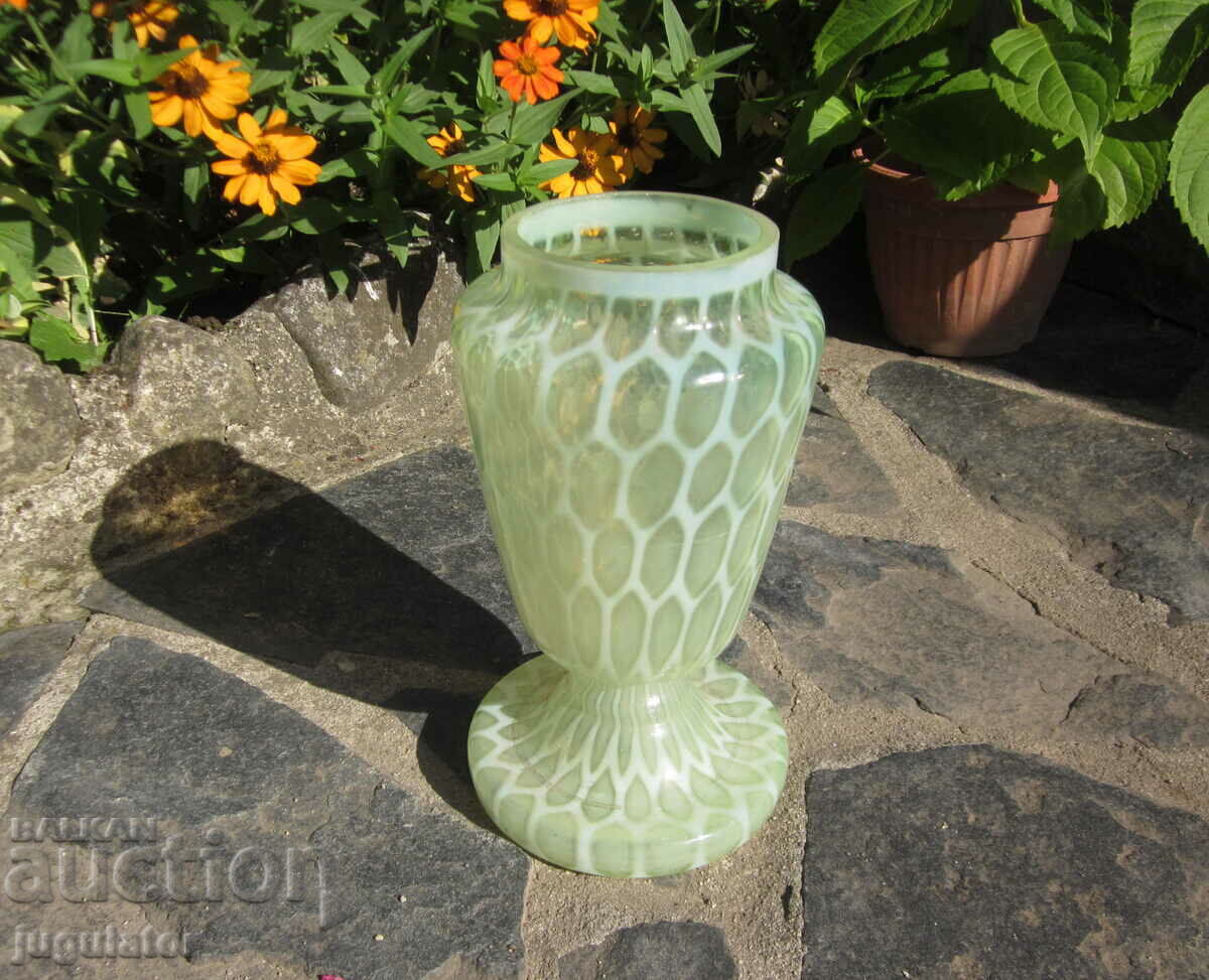 Παράδοση παλιό γυάλινο βάζο ζωγραφισμένο στο χέρι γυαλί Murano