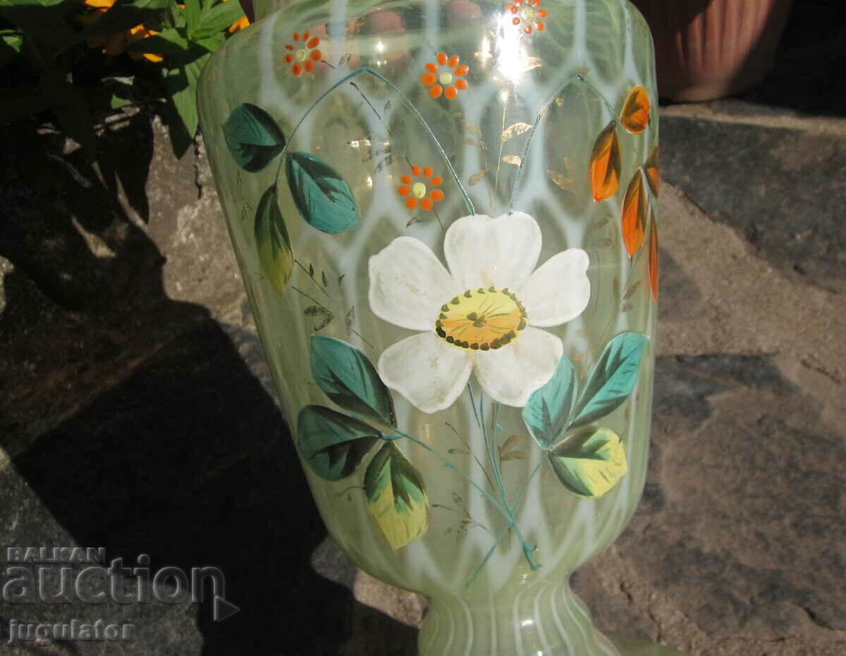 παλιό γυάλινο βάζο ζωγραφισμένο στο χέρι γυαλί Murano - 5
