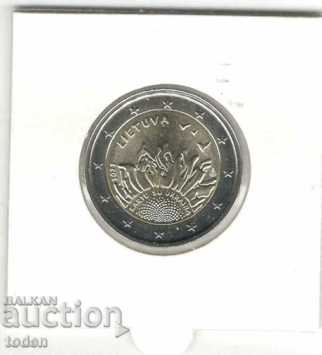 Auction Lithuania-2 Euros-2023 LMК-KM# 282-Together with Ukraine Auction Lithuania-2 Euros-2023 LMК-KM# 282-Together with Ukraine