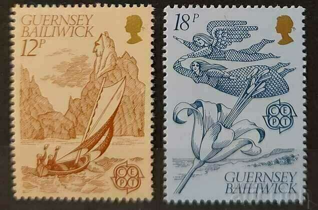 Guernsey/Guernsey 1981 Europe CEPT Ships/Flowers MNH