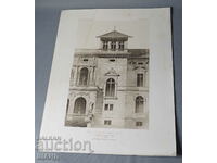 1895 France Architectural lithograph of a villa house