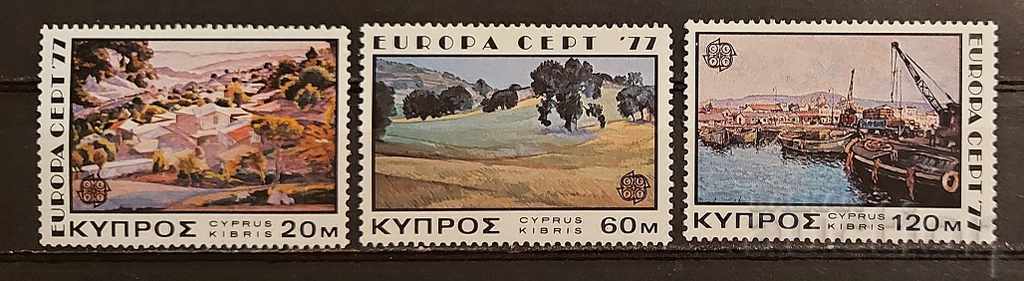 Гръцки Кипър 1977 Европа CEPT Сгради/Кораби MNH