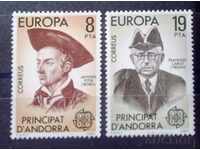 Spanish Andorra 1980 Europe CEPT Personalities MNH