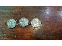 PART OF A SILVER COIN BRACELET