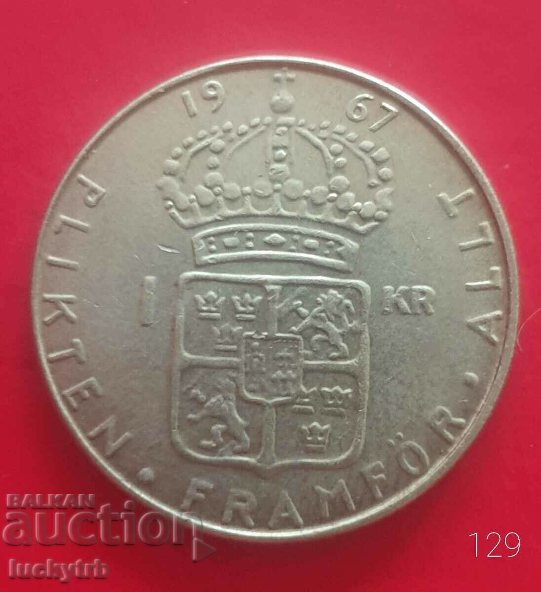 1 kroner 1967 - Sweden Silver