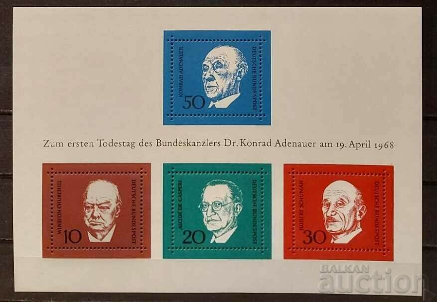 Germania 1968 Bloc Personalități MNH