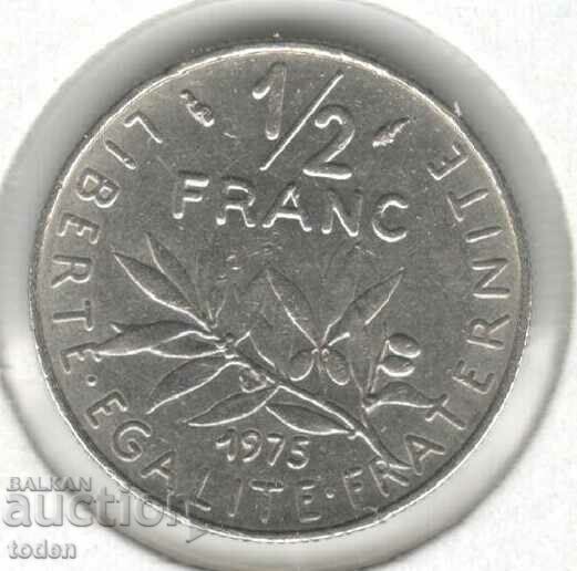 Franța-½ Franc-1975-KM# 931.1-Semnătura „O. Roty”