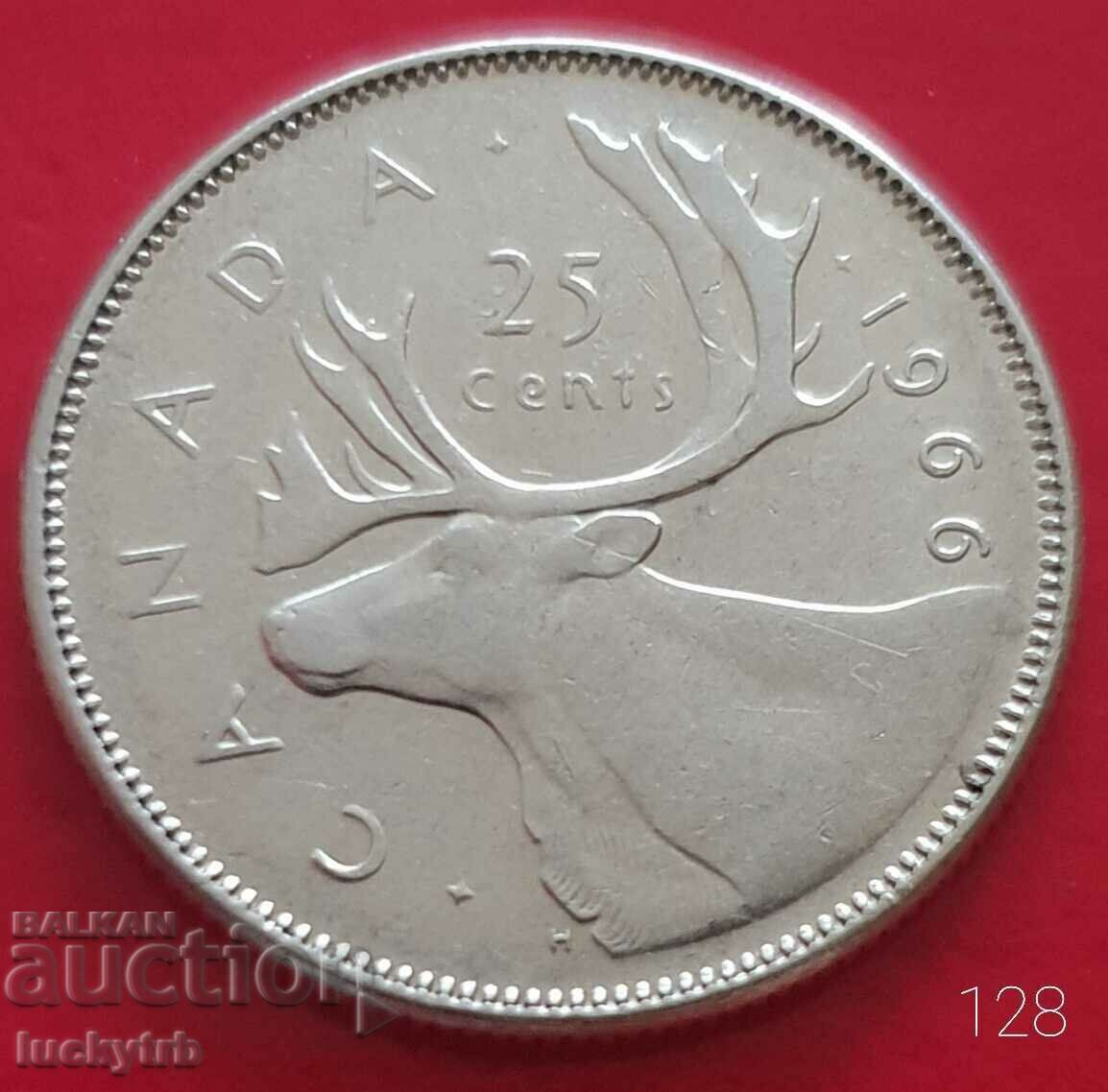 25 cents 1966 - Canada - Silver