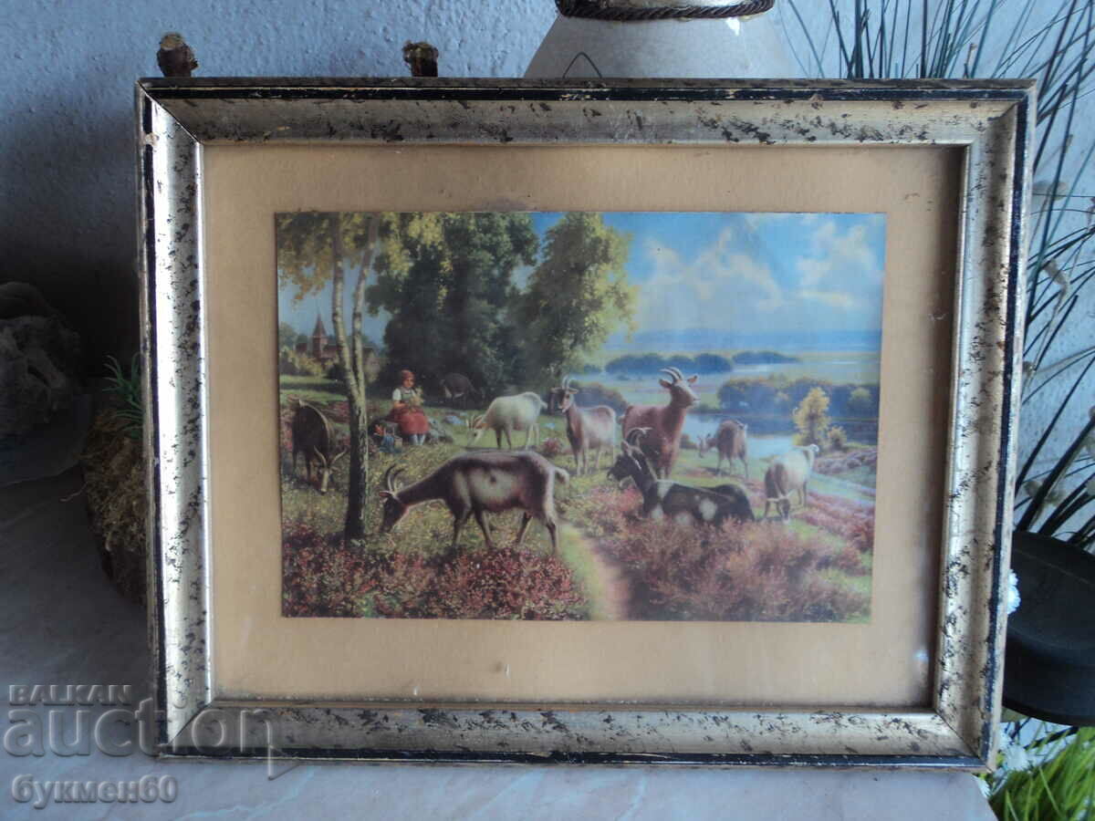 Old color photo in a frame