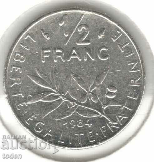 Franța-½ Franc-1984-KM# 931.1-Semnătura „O. Roty”