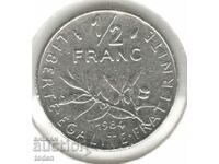 Franța-½ Franc-1984-KM# 931.1-Semnătura „O. Roty”