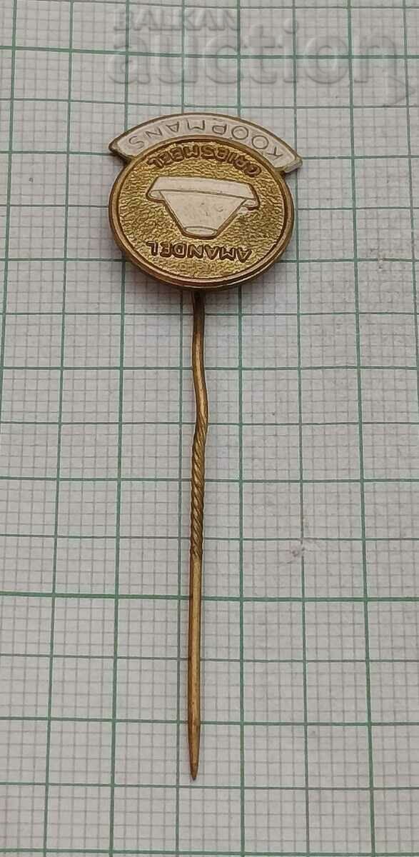 Auction KOOPMANS AMANDEL FOOD ADVERTISING BADGE . Auction KOOPMANS AMANDEL FOOD ADVERTISING BADGE .