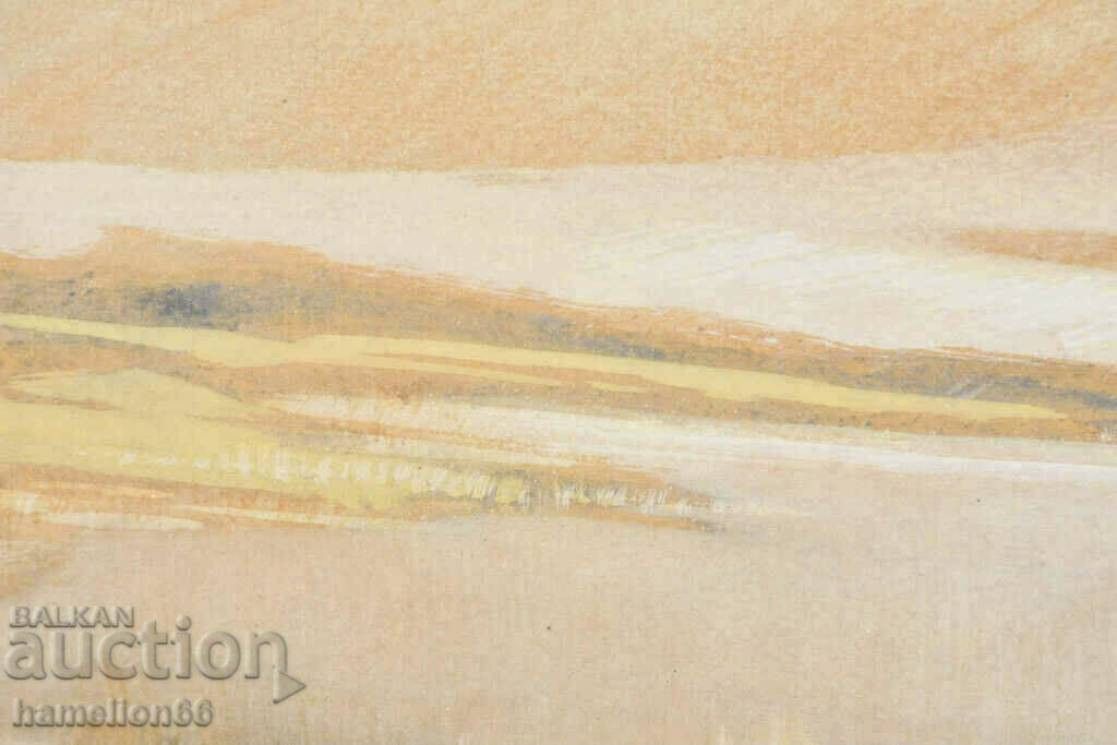 Painting, glass, pastels. Landscape - 6