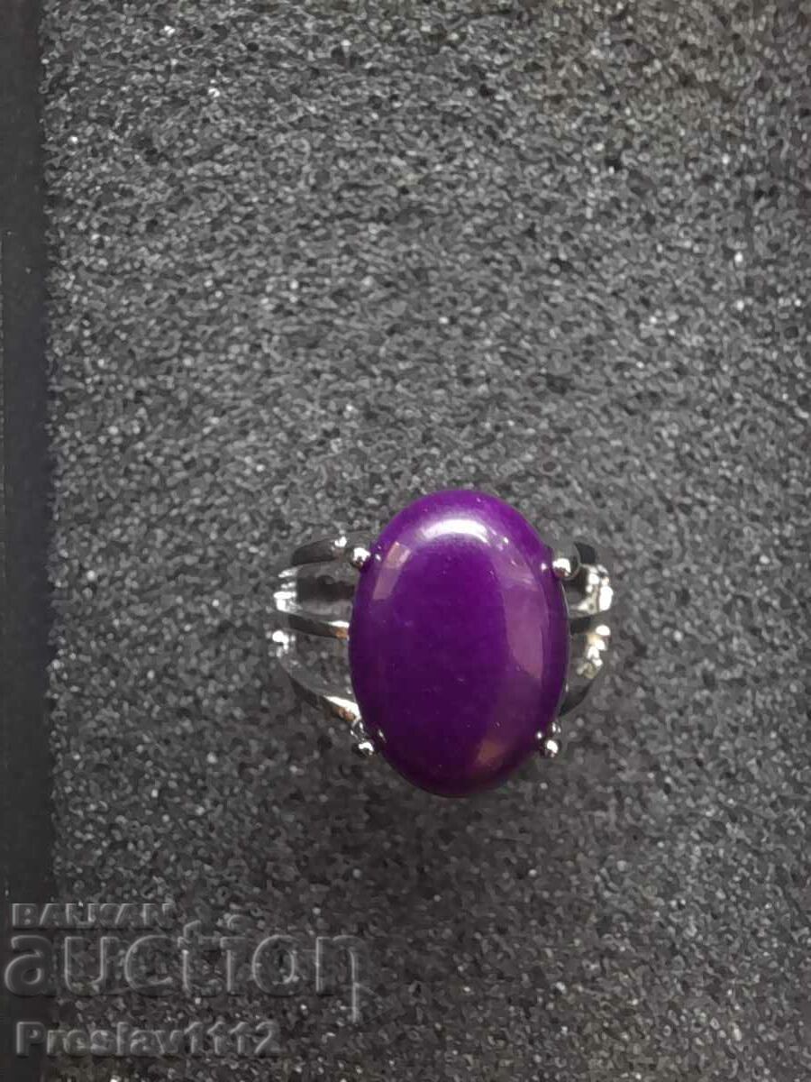 Silver ring with Charoite 12ct