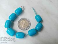 From grandmother's chest, turquoise string, 152k, large beads, rosary,