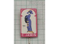 C. JAMIN FASHION 1910 ADVERTISING BADGE