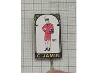 C. JAMIN FASHION 1945 ADVERTISING BADGE