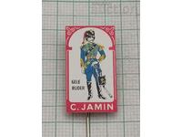 HUSSAR IN UNIFORM C. JAMIN ADVERTISING BADGE