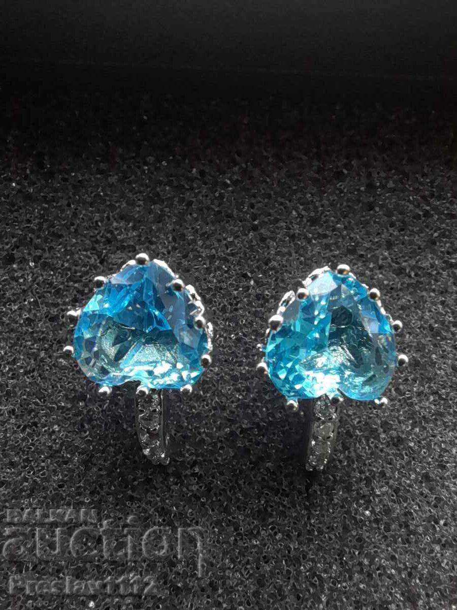 Silver earrings with Topaz 5ct