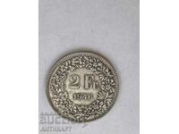 silver coin 2 francs Switzerland 1946 silver