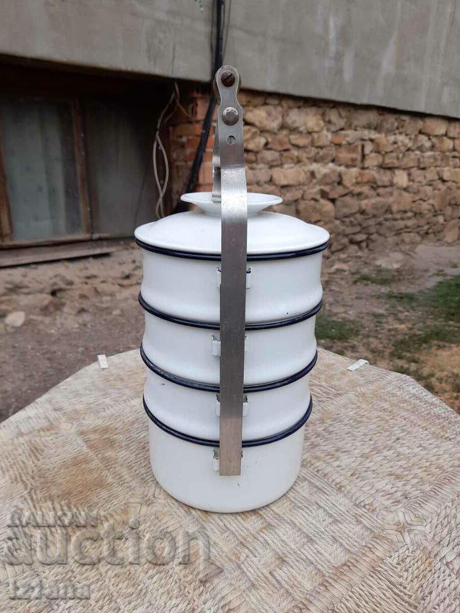 Old enameled food containers with price 42.00 BGN | € 21.47