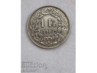 silver coin 1 franc silver Switzerland 1943