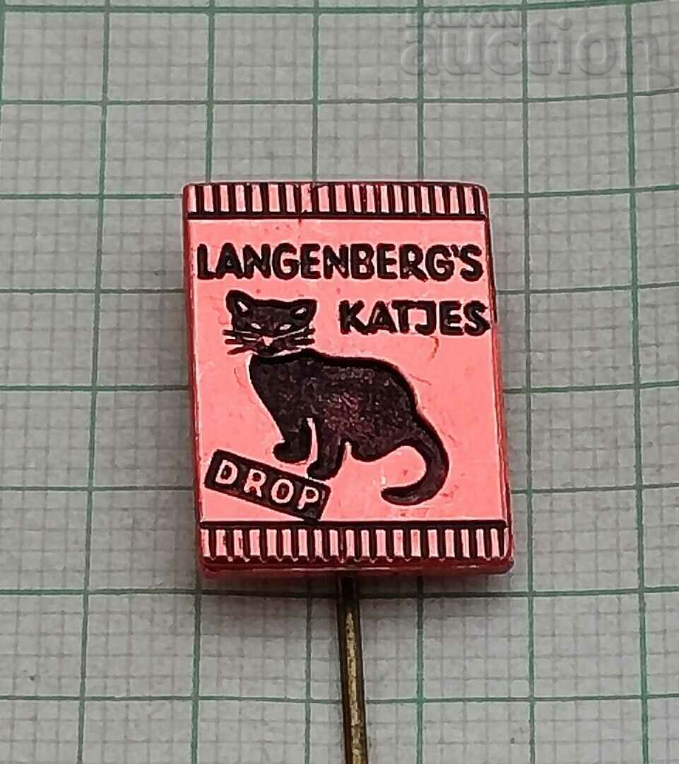 LANGENBERGS CAT FOOD ADVERTISING BADGE