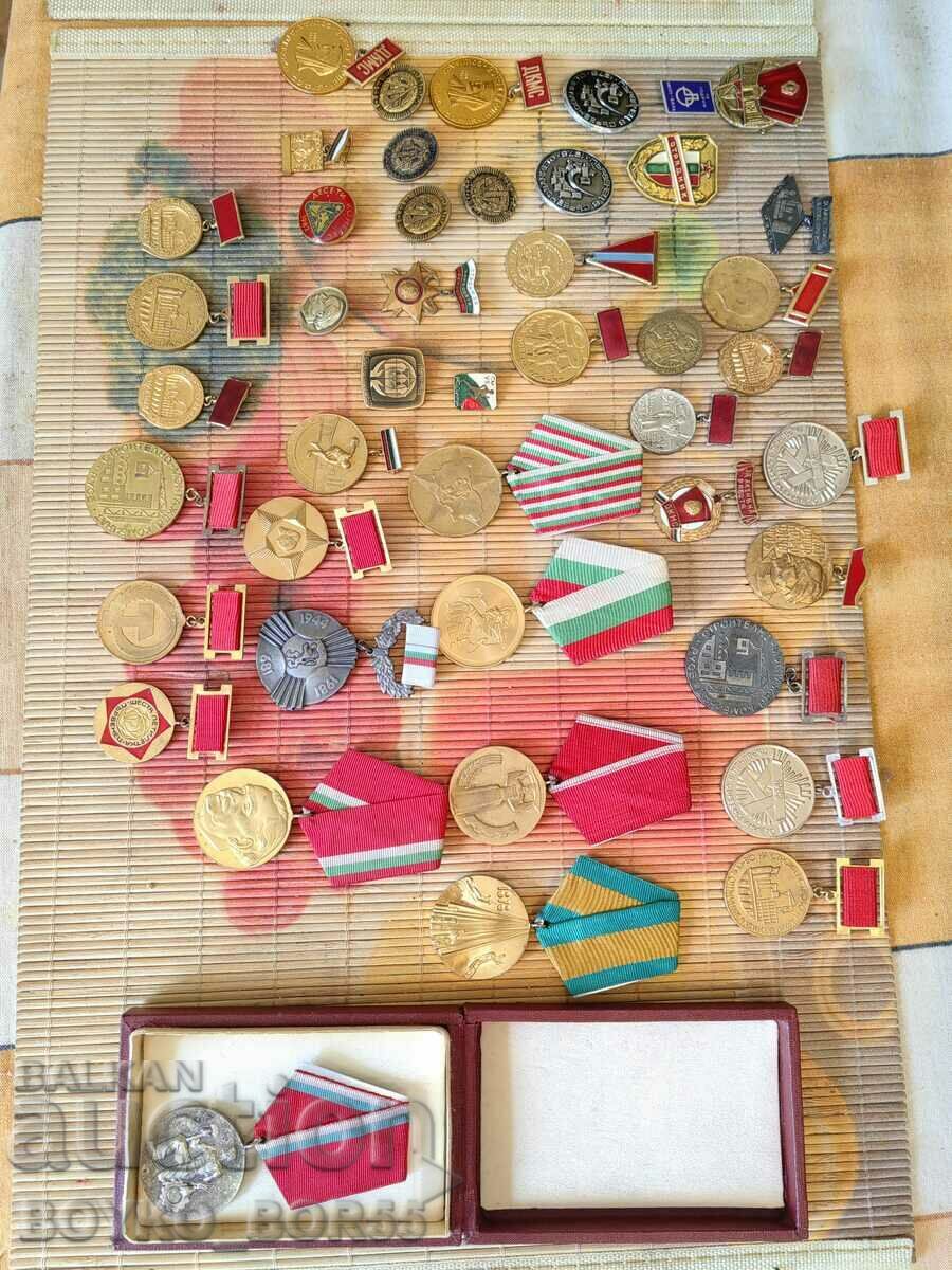 Lot of Bulgarian Social Medals Plaques Badges